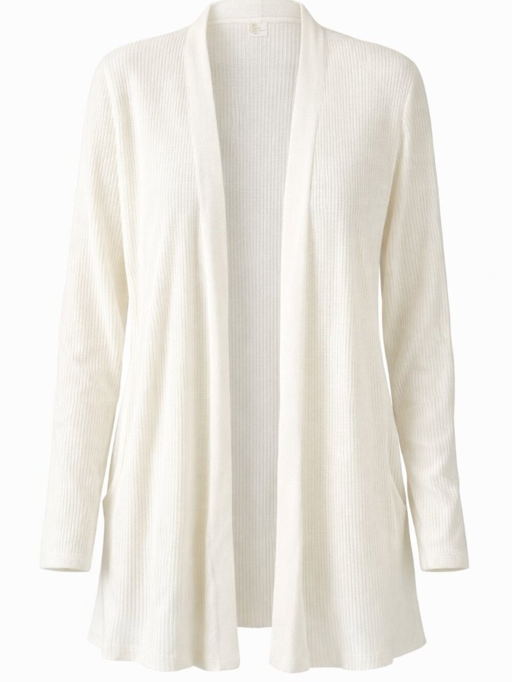 A New Day White Ribbed Open Front Cardigan Sweater XL
